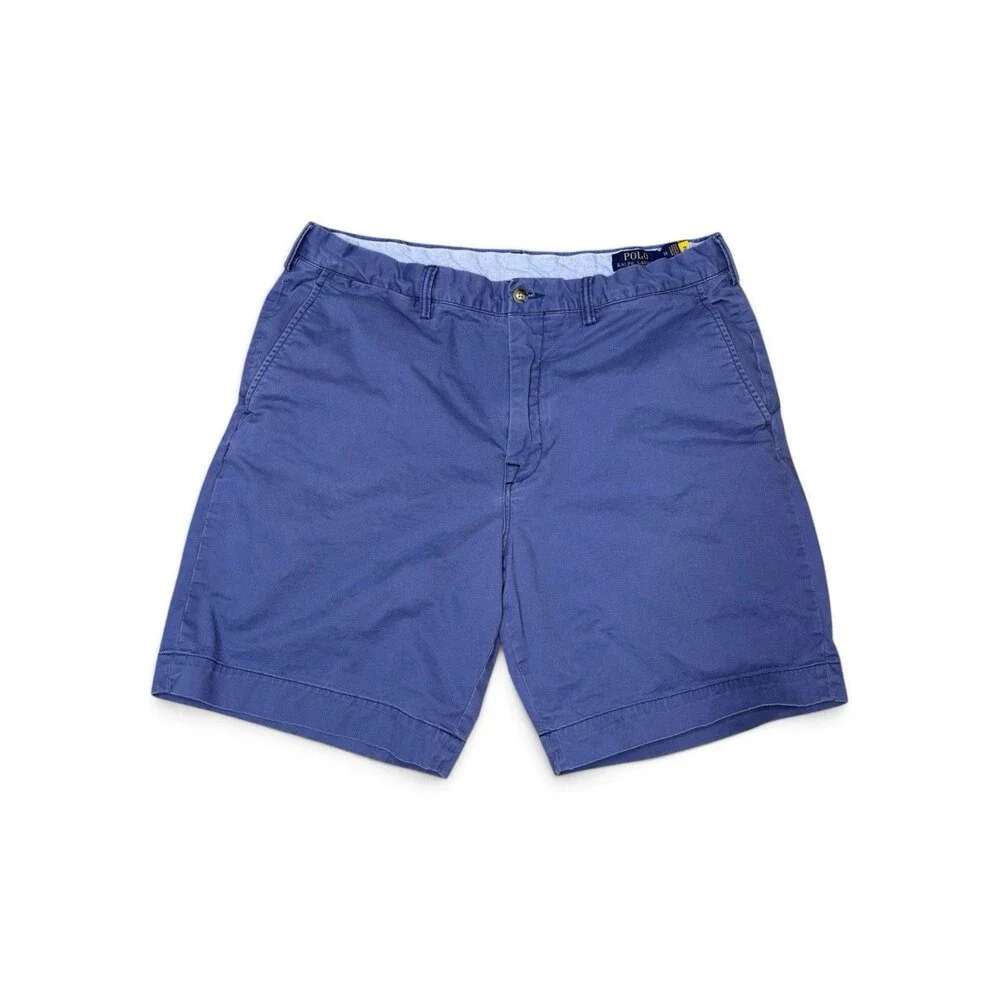 Polo Ralph Lauren Mens Chino Shorts 36 Blue Stretch Classic Fit Cotton Twill